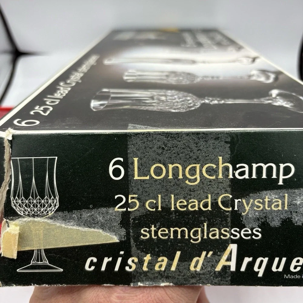Cristal d'Arques Durand Stemglasses Lead Crystal 25 cl 6 Longchamp No‎ 2 Vintage